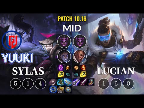 LGD Yuuki Sylas vs Lucian Mid - KR Patch 10.16