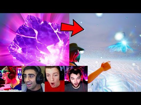 Fortnite Streamers REACT to Cube EXPLODING! (Fortnite Battle Royale Kevin Cube Explodes LIVE)