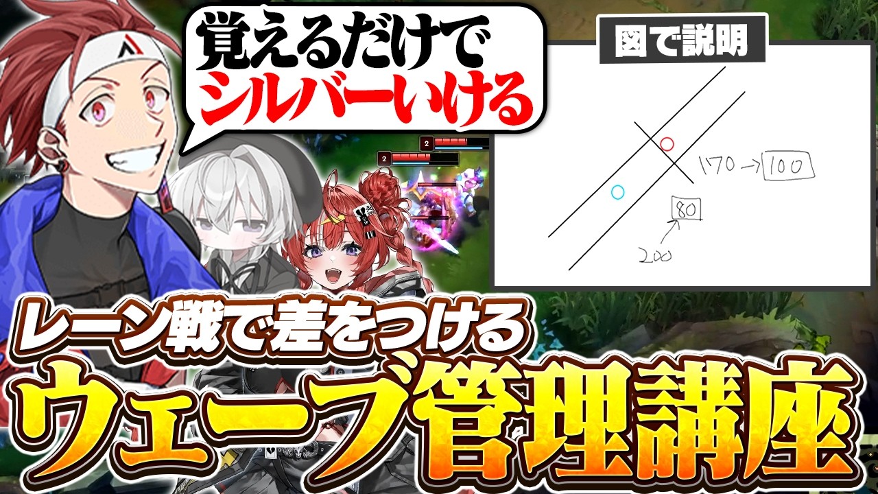 【LoL】覚えるだけで有利が取れる、ウェーブコントロールの授業を実施【AlphaAzur/k4sen学院】