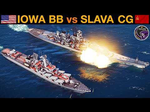 US Iowa Battleship vs Soviet Slava Missile Cruiser (Naval Battles 154) | Sea Power
