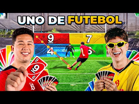 FAÇA O GOL NA SUA COR!! 🎨 MAS CADA NÚMERO É UM TIPO DE CHUTE DIFERENTE!! 😱 *UNO DE FUTEBOL ⚽️🃏