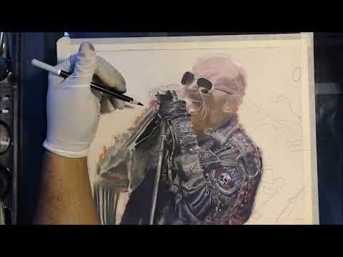 The Metal God Rob Halford pastel pencil