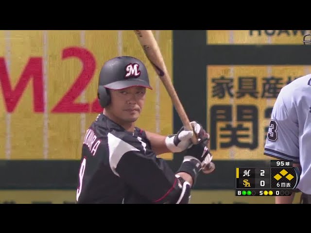 【6回表】絶好調!! マリーンズ・福浦が3試合連続打点となるタイムリーヒット!! 2018/7/26 H-M