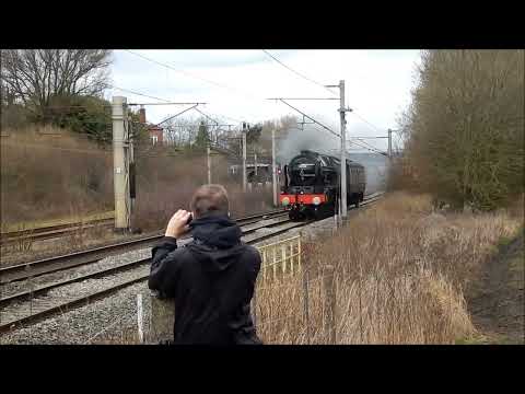 Royal Scot 46100 steam train, Bamfurlong Wigan 26/03/2023