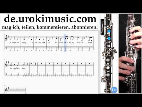 Oboe Lernen We Wish You a Merry Christmas Tabulatur Teil#2 um-b995