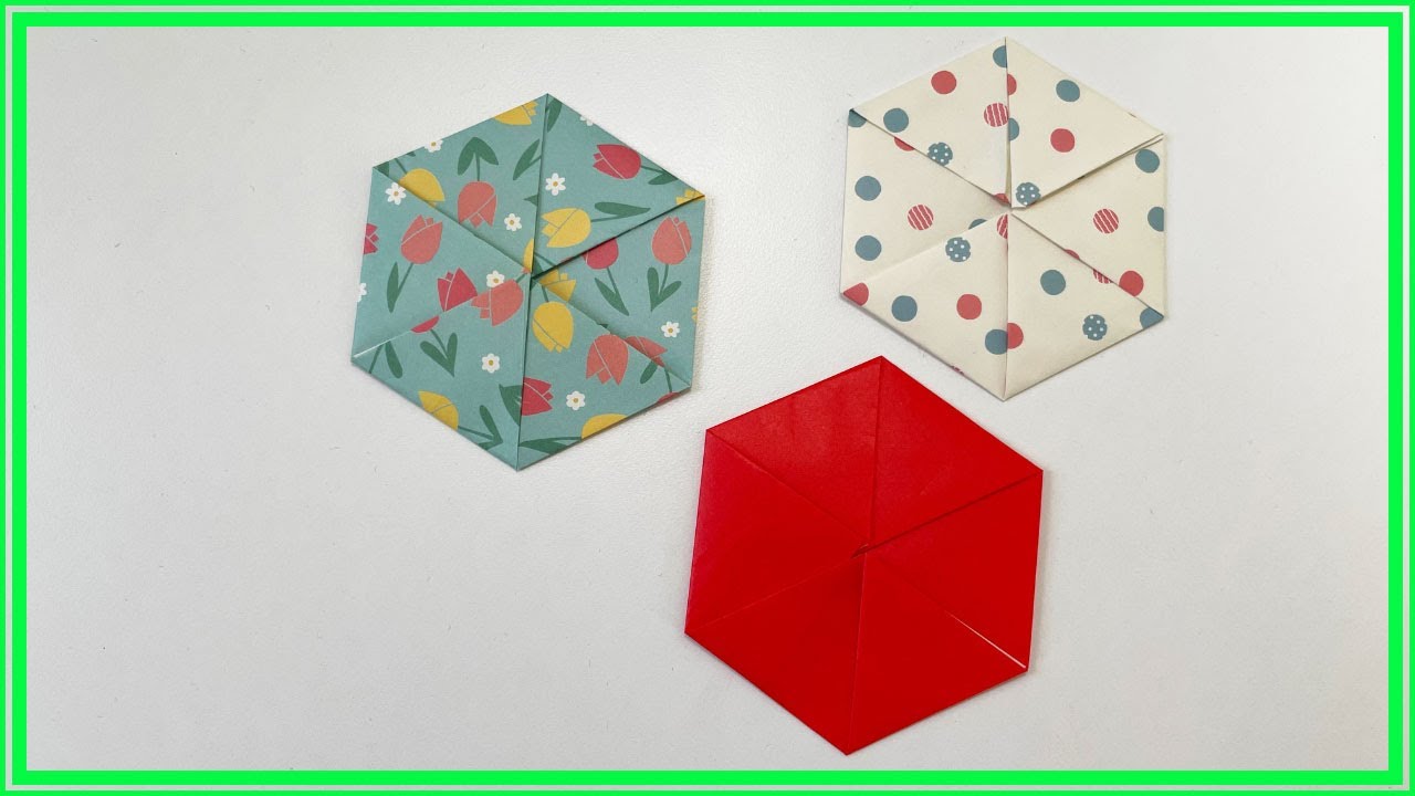 「六角形のコースター」の折り方【簡単で可愛い】【字幕解説あり】