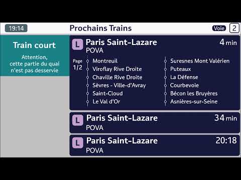 Annonce sonore transilien SNCF train POVA Paris - Saint Lazare