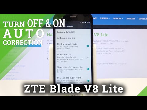 How to Turn On/Off Autocorrection in ZTE Blade V8 Lite -  Text Correction