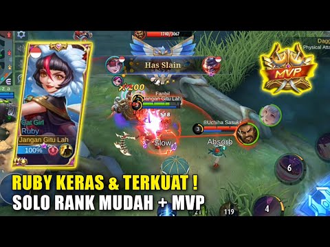 Ruby Build Keras Terkuat + Mvp Solo Rank Mudah ! Gameplay Ruby Aggressive + Combo Ulti Fliker