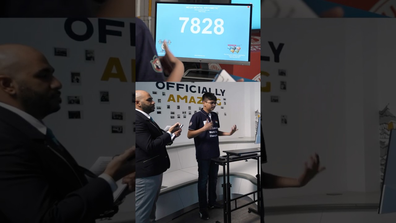 Fastest time to mentally add 100 four-digit numbers ⏱️ 30.9 sec by Aaryan Shukla 🇮🇳