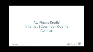 ALJ Finans Kredisi | Ziraat Bankası İnternet Şubesinden Ödeme Adımları