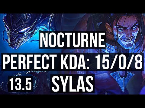 NOCTURNE vs SYLAS (MID) | 15/0/8, Legendary, 6 solo kills, 400+ games | KR Master | 13.5