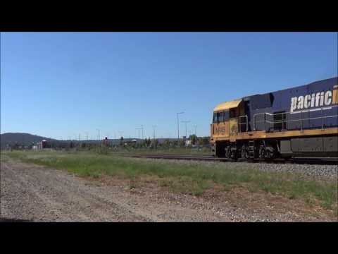 NR45 &12 through Midland with a east bound freight train