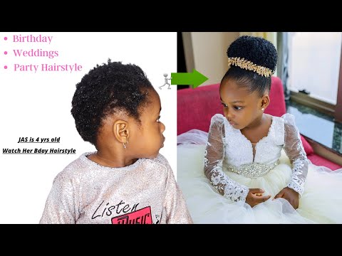 Quick 20mins Christmas Hairstyle for Black Little Girls With Short Natural Hair.