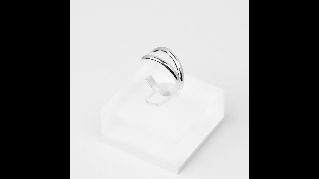 Nhẫn Bạc NCJ11 Xoắn Giọt Nước, Điều Chỉnh Độ Rộng Chariot Jewelry