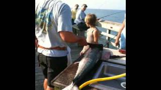 preview picture of video 'king fishing on myrtle beach  state park pier'