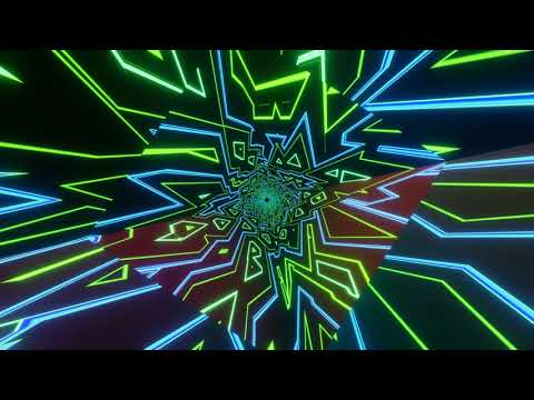 VJ LOOP NEON Blue Green Tunnel Abstract Background Video Simple Lines Pattern 4k Screensaver