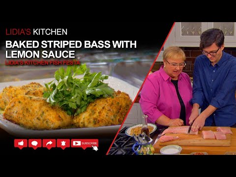 Baked Striped Bass with Lemon Sauce