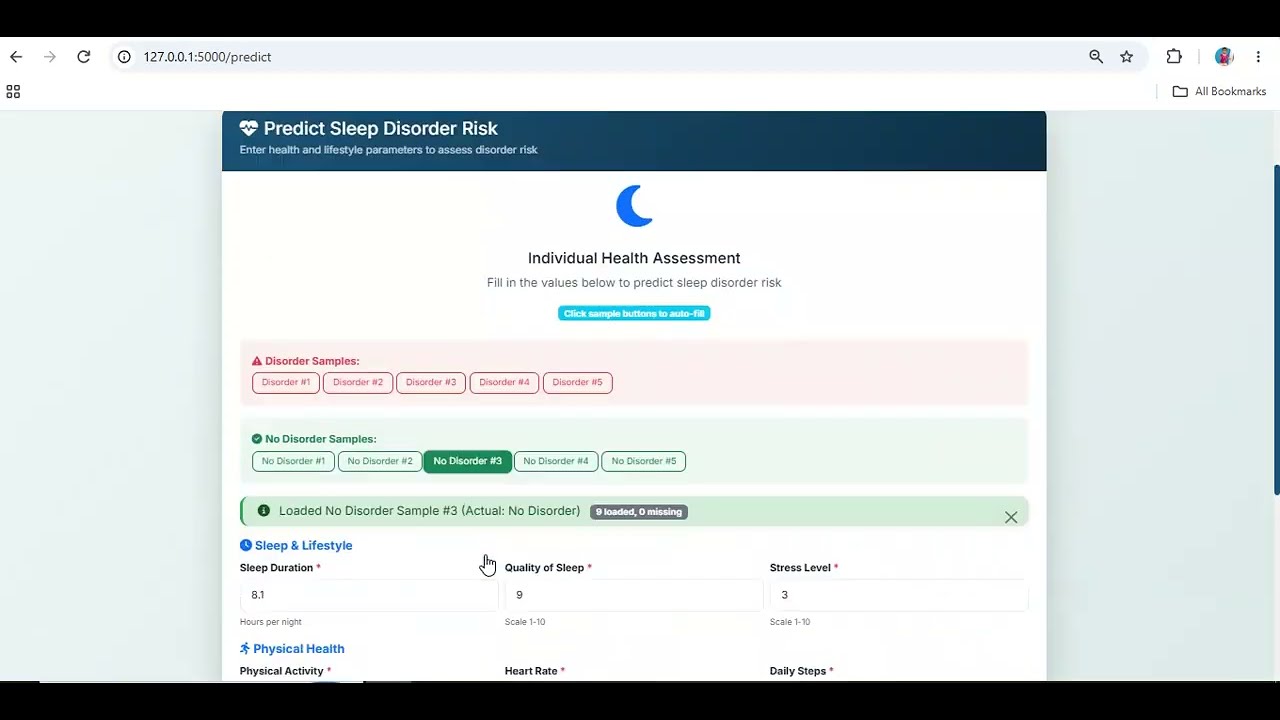 SleepWell AI - Intelligent Sleep Health and Lifestyle Classification System
