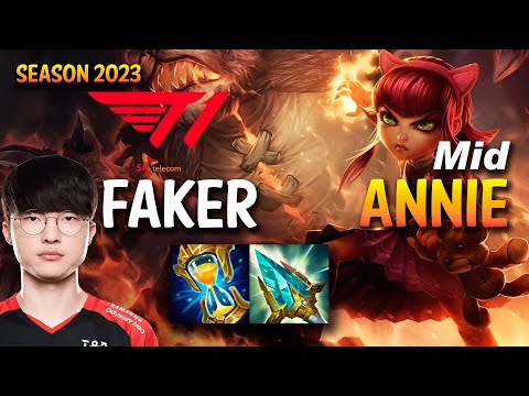 T1 Faker ANNIE vs AHRI Mid - KR Ranked
