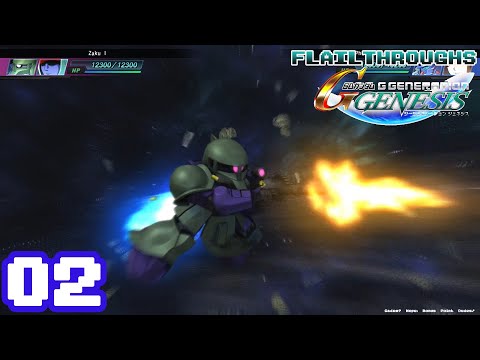 SD Gundam G Generation Genesis! 02 - Remember The Zaku Is That Showed Up To Help Char At Side 7?