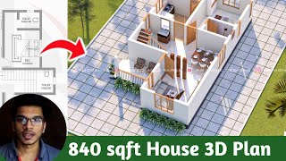 840 സ്ക്വയർഫീറ്റ് വീടിൻറെ 3D plan കാണാം ❤️