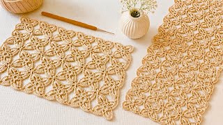 ⭐️Not a Crochet Motif, but a Unique One-Piece Design⭐️Step-by-Step Tutorial for Blouse and Runner