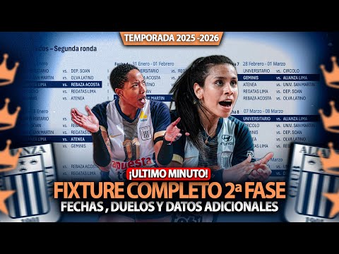 COMPLETE FIXTURE OF THE 2ND PHASE💥PERUVIAN VOLLEYBALL LEAGUE SEASON 2025-2026💥 ALIANZA LIMA VOLLE...