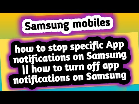 how to stop specific App notifications on Samsung || how to turn off app notifications on Samsung