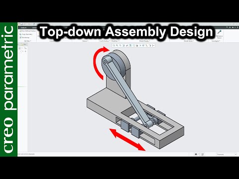 Rotary slider mechanism | Top down assembly in Creo Parametric