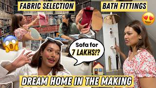SOFA Worth 7 lakhs! 🥲 Bathroom Fittings + Fabrics | Kitchen Granite Reveal | Sarah Squad Home