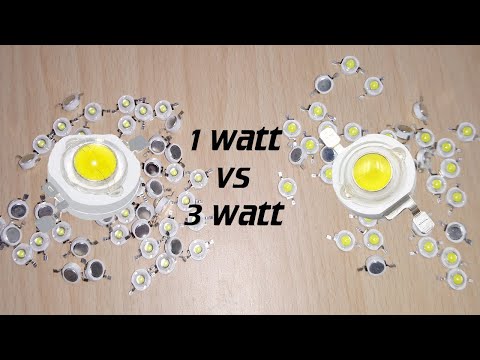 1w vs 3w LED l Testing with 3.7v l 1 watt vs 3 watt Chip LED l Aluminum Heat sink  l Brightness test