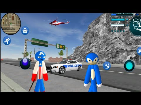 Amazing US American Police stickman rope hero - android gameplay