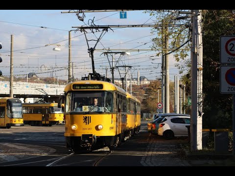 Tatra Straßenbahnen Dresden - Linie 16 der Museumszubringer Teil 1