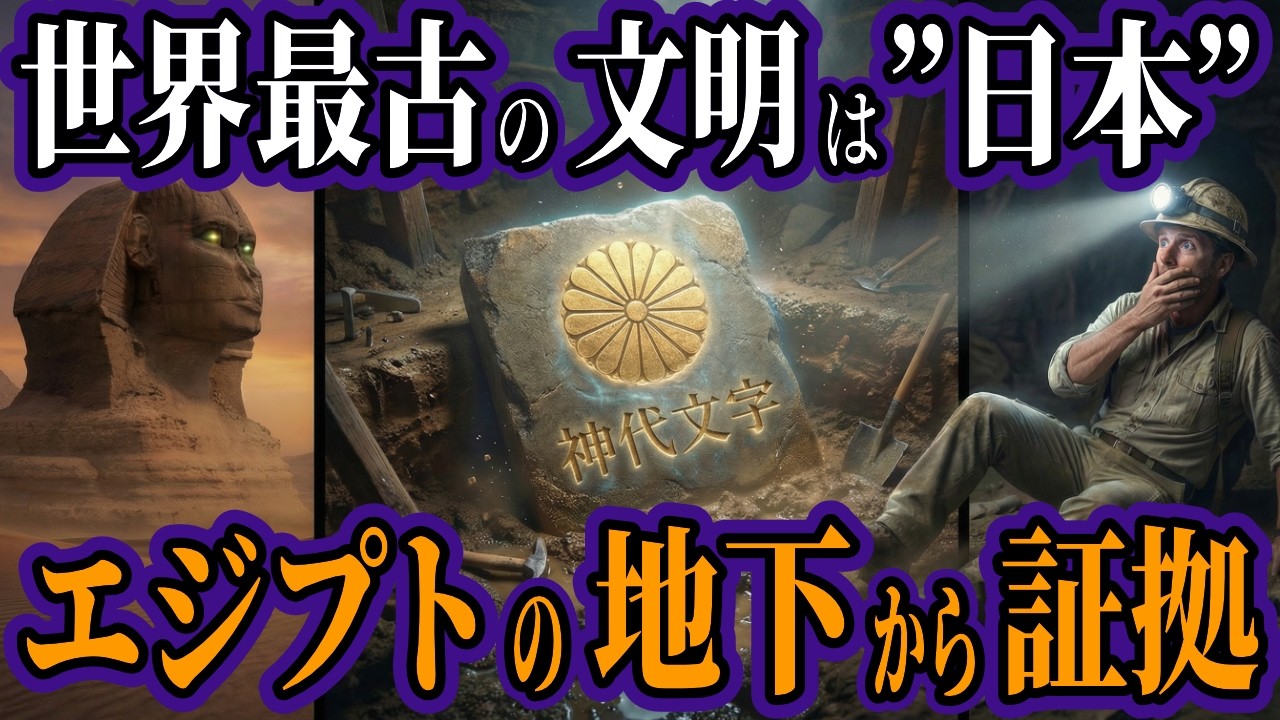 世界最古の文明は「日本」だった…エジプトの地下から出土した"ひらがなの石板"が覆す歴史【削除覚悟】ピラミッドを建造した日本の職人の真実【都市伝説 オカルト スピリチュアル 予言】