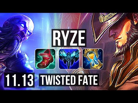 RYZE vs TWISTED FATE (MID) | 7/1/12, 1.1M mastery, 300+ games, Dominating | KR Master | v11.13