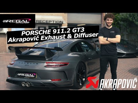 PORSCHE 991 GT3 Akrapovič exhaust upgrade & carbon diffusor [before + after sounds]