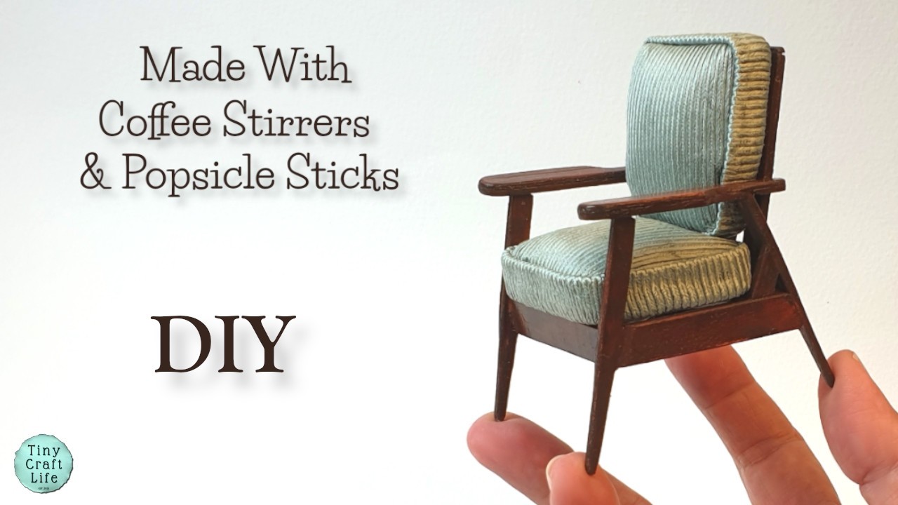 Mid-Century ARMCHAIR For Dollhouse #ArmChair #MidCentury #RetroFurniture #Miniatures #WoodenChair