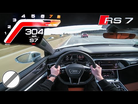2020 AUDI RS7 Top Speed +300km/h AUTOBAHN POV 600hp