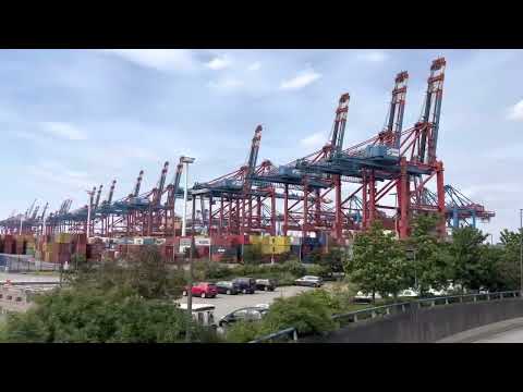 RARE locomotive cab ride INTO the PORT of HAMBURG, Germany the afternoon of Sunday, July 24, 2022