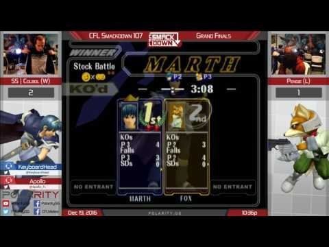CFL Smackdown 107 Melee - SS Colbol (Marth) vs Pengie (Fox) - Grand Finals