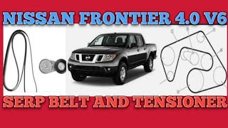 how to replace serpentine belt and tensioner nissan frontier 4.0 v6 2013