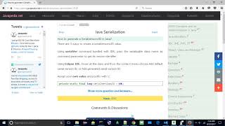 How to generate a SerialVersionUID in Java? | javapedia.net