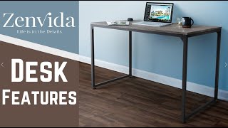 Zenvida Home Office Desk Modern Simple Computer Workstation Study Table