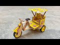 How To Make Popsicle Sticks Cycle Rickshaw At Home Cycle Rickshaw Dc Motor Matchbox Rickshaw