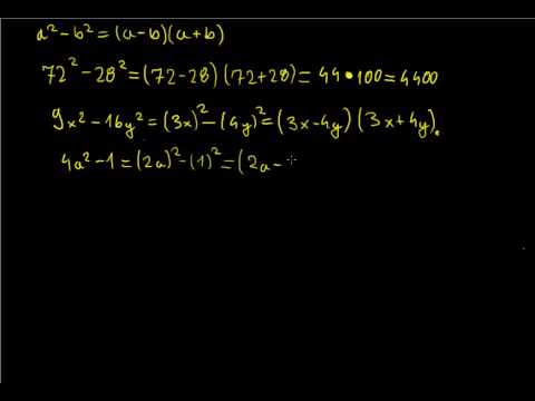 Ndryshimi i katrorit   | a^2 -  b^2=(a-b)(a+b) |