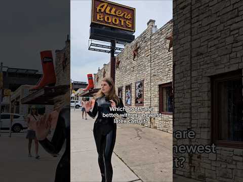 Let's get to some boot scootin' #latex #catsuit