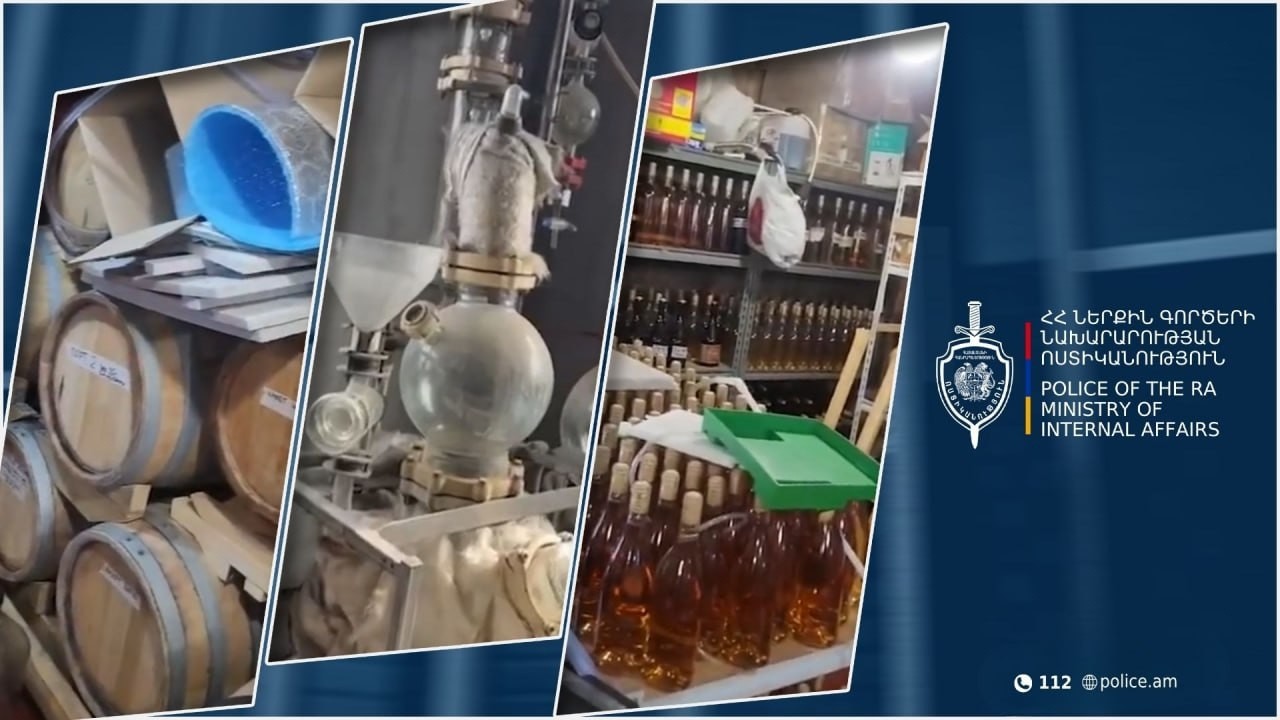 Մասիսի համայնքային ոստիկանները հայտնաբերել են կեղծ խմիչքի արտադրամասեր Նոր Կյուրինում և Այնթապում