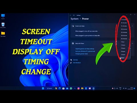 how to change screen off time in windows 11 | Screen timeout settings
