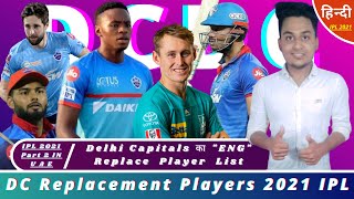 DC Replacement|IPL 2021 In UAE|Delhi Capitals Replacement News||DC 3 England Players Replacement